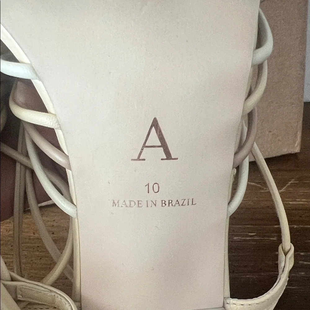 Anthropologie Cream Strappy Heels